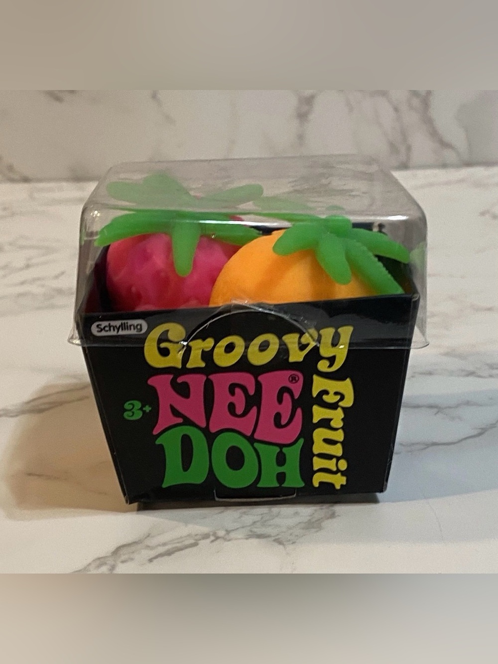 NeeDoh Groovy Fruit 3.5" Pack of 3 Banana Strawberry Orange Schylling NEW